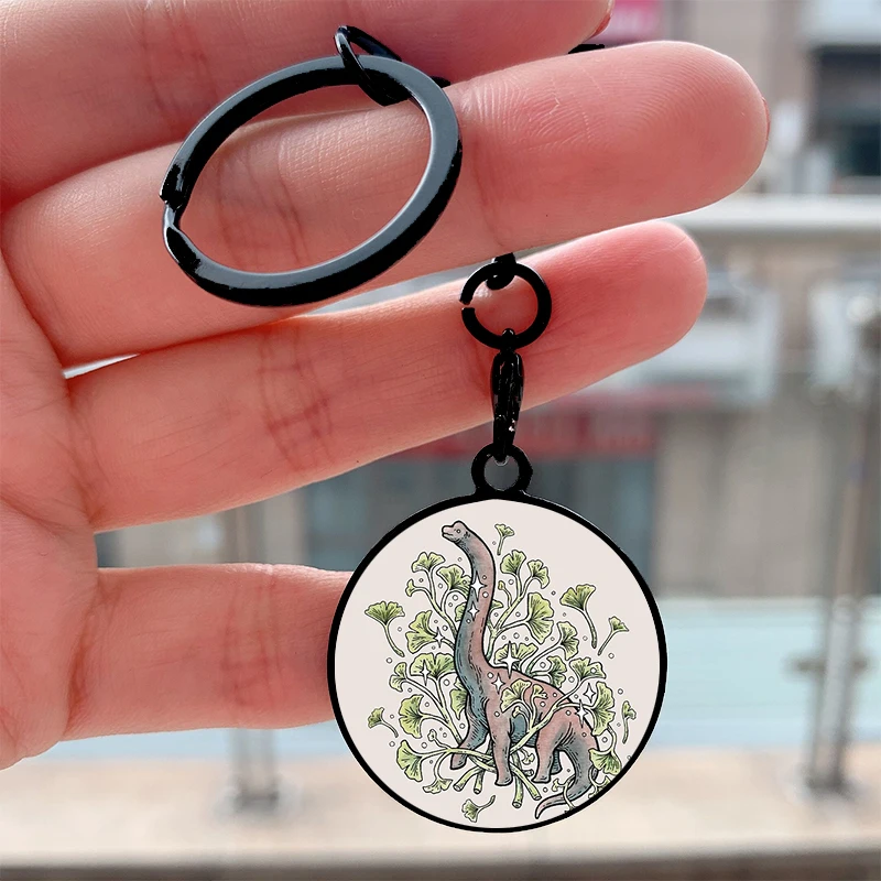 

Fashion Dinosaur Botanical Cool Key Tag Motorcycles Cars Backpack Chaveiro Keychain For Friends Key Ring Gifts Accessories