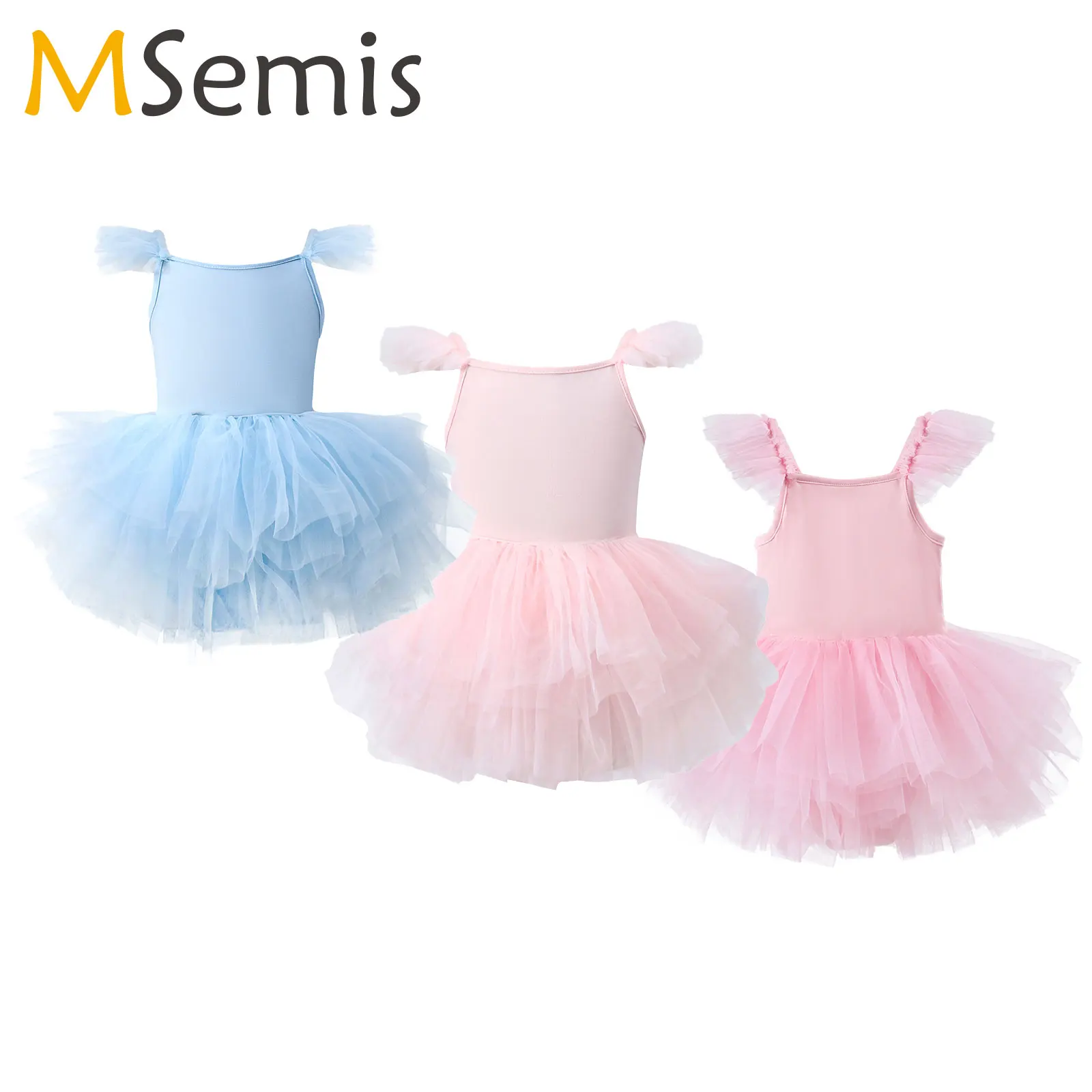 

Kid Girl Ballet Tutu Gymnastics Leotard Skirted Sleeveless Mesh Tutu Ballet Dance Dress Ballerina Dancewear Training Performance