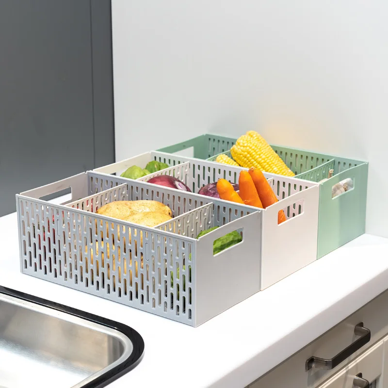 

Table Partition Storage Basket PP Plastic Snacks Sundries Toys Cosmetics Kitchen Fruits and Vegetables Storage and Finishing