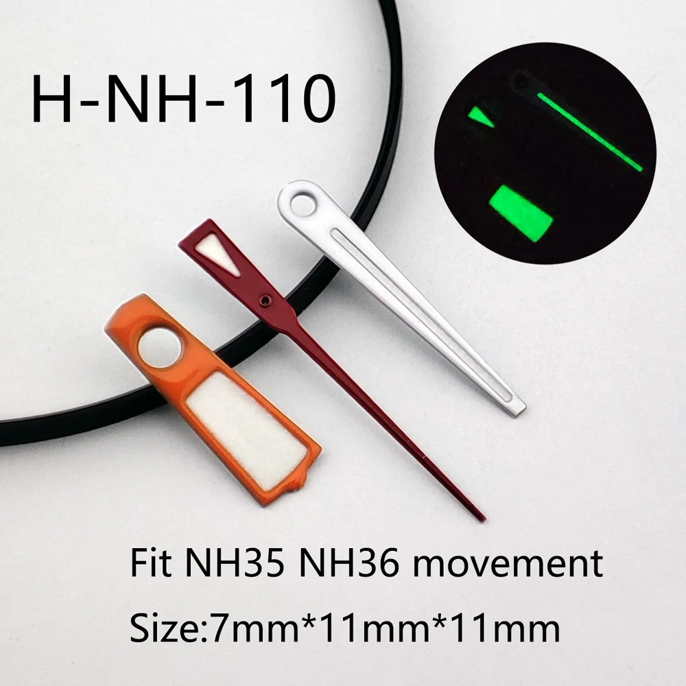 Green/Blue Watch Hands Super Luminous Mechanical Watch Hand Needles Set Fit NH35/NH36/4R/7S Movement