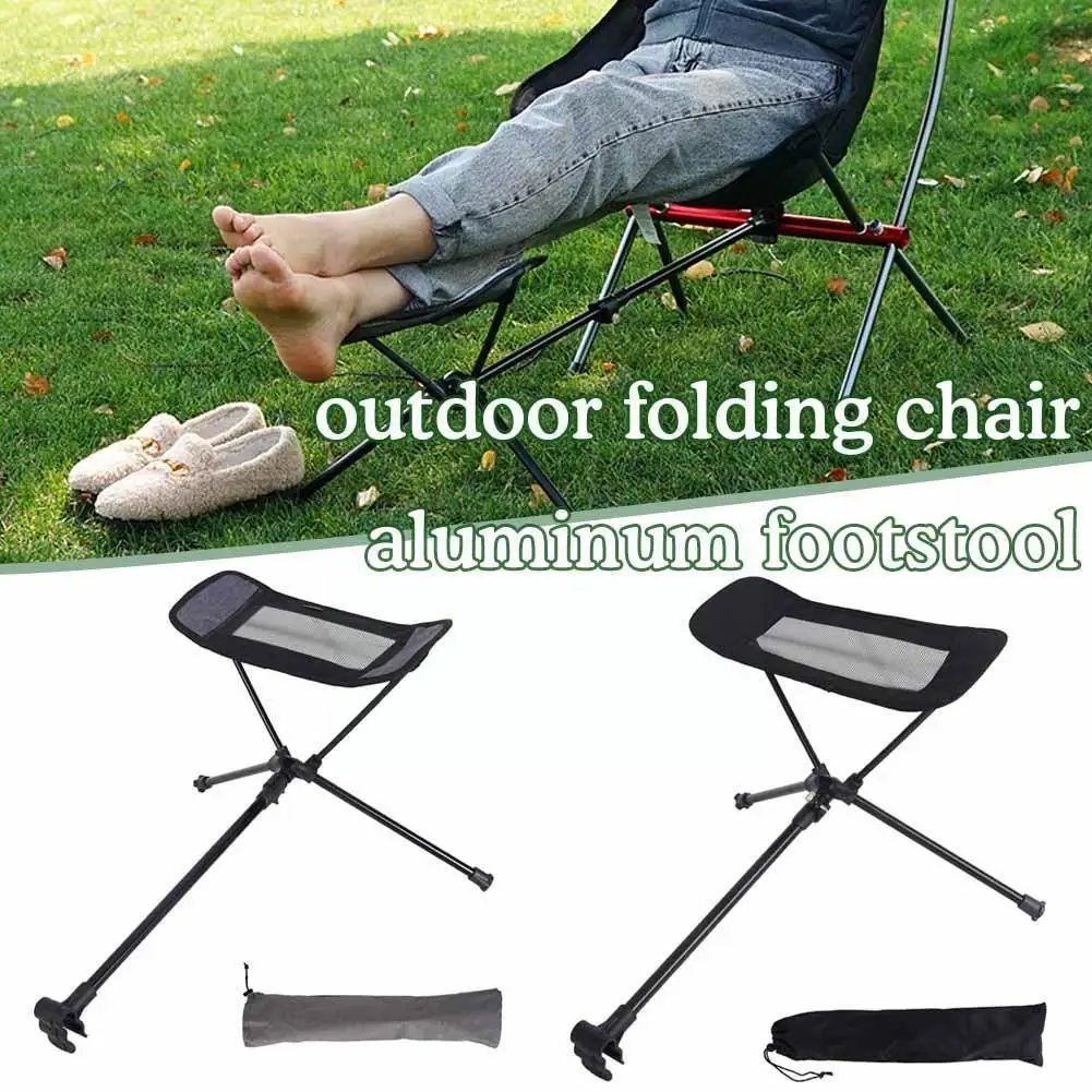 

Portable Folding Chair Footrest Aluminum Alloy Folding Retractable Rest Feet Rest Outdoor Foot Resting Footstool Hiking Q5R1