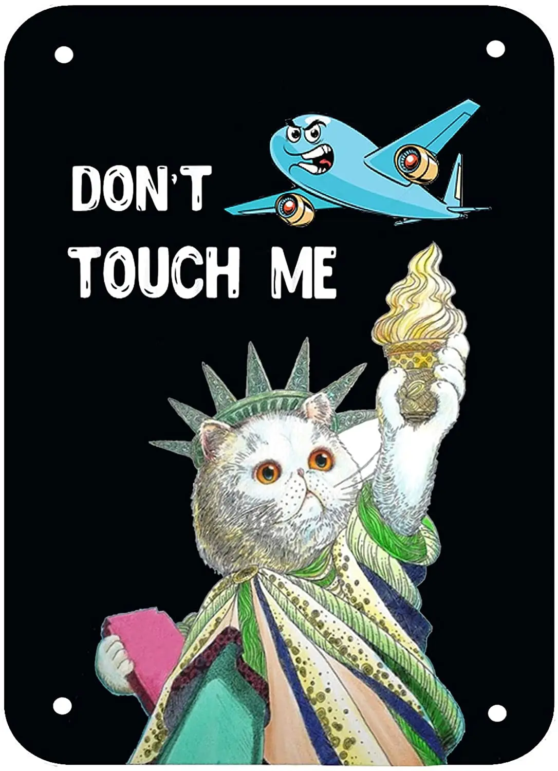 

vintage Don't Touch Me Metal Signs Funny Cat Decor