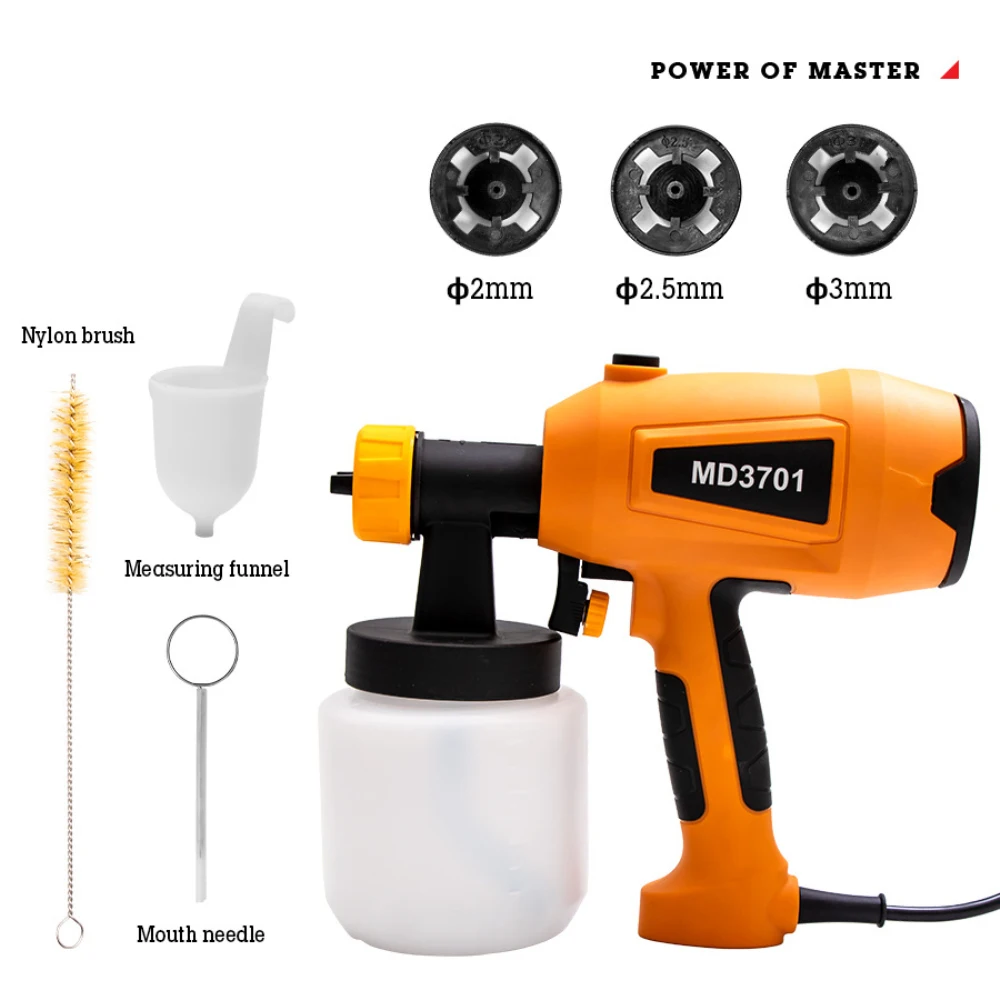 

Электрический распылитель краски высокой мощности, 3 сопла, Легкое распыление и очистка, 800 мл, Электрический распылитель краски большой емкости
