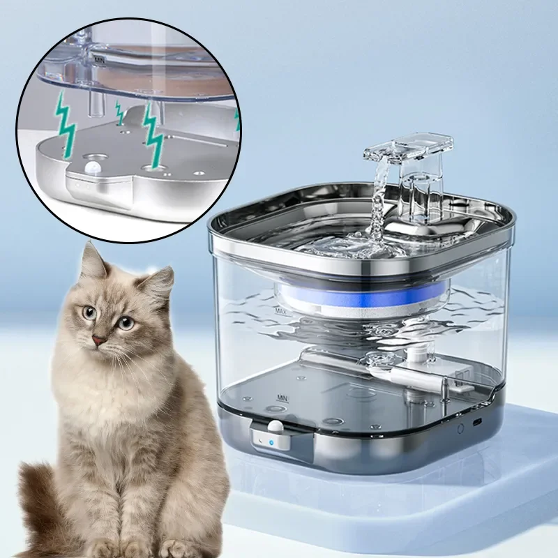 

2023New Cat умный фонтан для воды с автоматическим фильтром разделение воды и электричества поставляется с датчиком 2L перециркуляция питьевой воды
