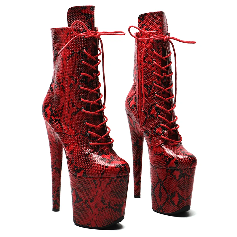 Ботинки Leecabe со змеиным верхом 20 см/8 дюймов для танцев на высоком каблуке и