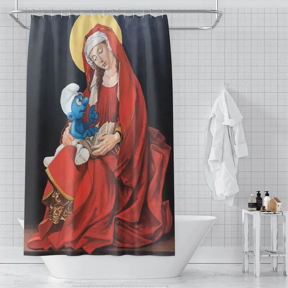 

Spoofing World Famous Painting Shower Curtains Hooks Bathroom Waterproof Bath Room Home Decor Decoration 3D Print 211201-57