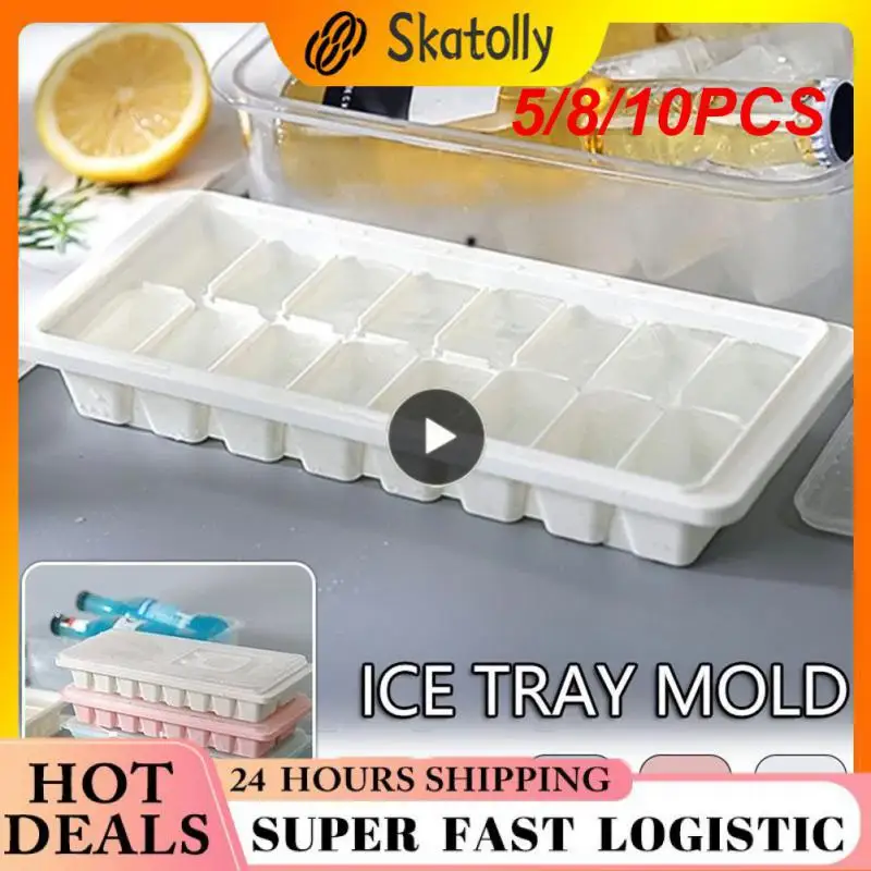 

5/8/10PCS Maker Tray With Lid Soft Bottom Silicone Maker Diy Drinks Durable Silicone Cube Mold Kitchen Tool