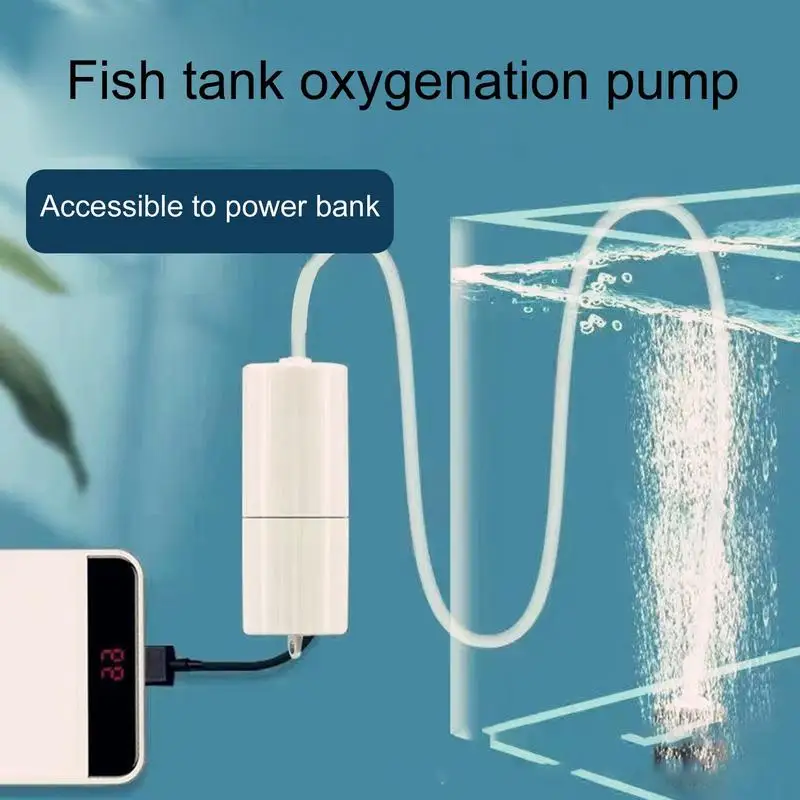 

Fish Tank Oxygen Pump Low Noise USB Rechargeable Air Pump for Aquarium Air Pump Accessories for Fishing Home Vehicle