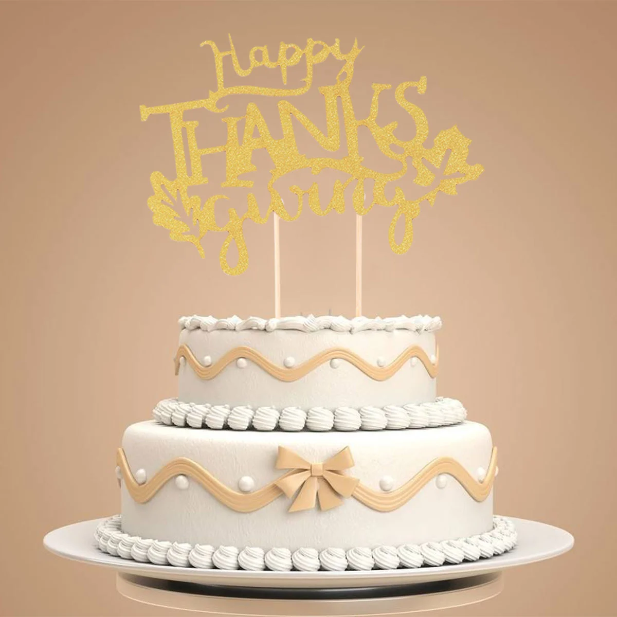 

10 Cupcake Toppers Paper Glittering Cake Decor for Birthday Thanksgiving Dessert Shop