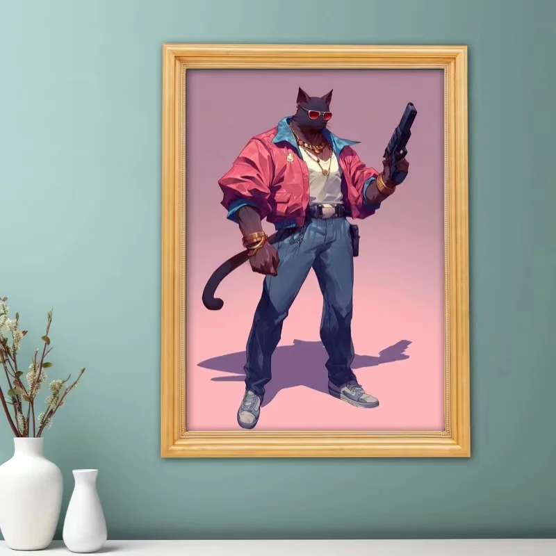 Набор Алмазной Живописи Полная Круглая Дрель Узор Животного - Кошка Собака Улица