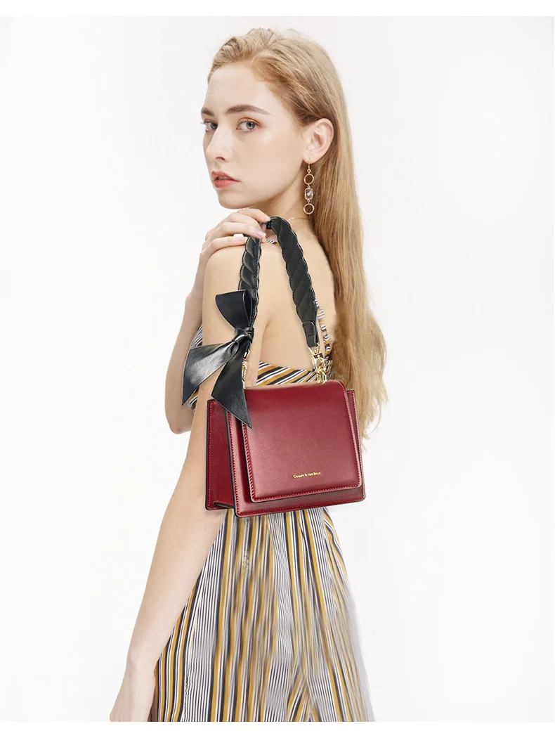 All Match Bag Women's Bag 2022 Spring and Summer New Bow Retro Handbag Fashion One Shoulder Messenger Small Square Bag