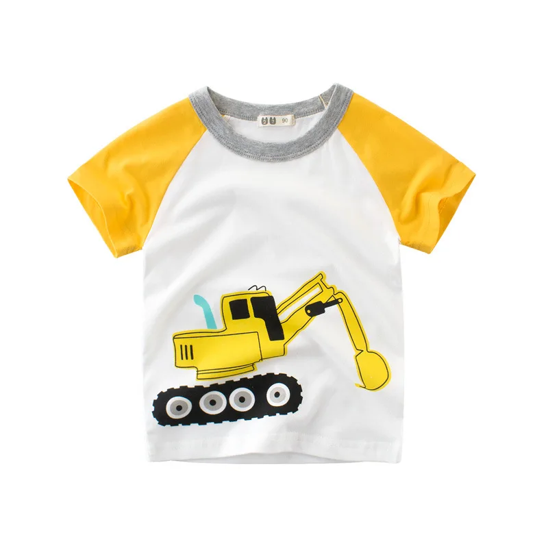 Boy Summer Short Sleeve T-Shirts Little Casual Cartoon Tee Shirt Toddler CrewNeck Top Kids Wear Children Fashion Clothing