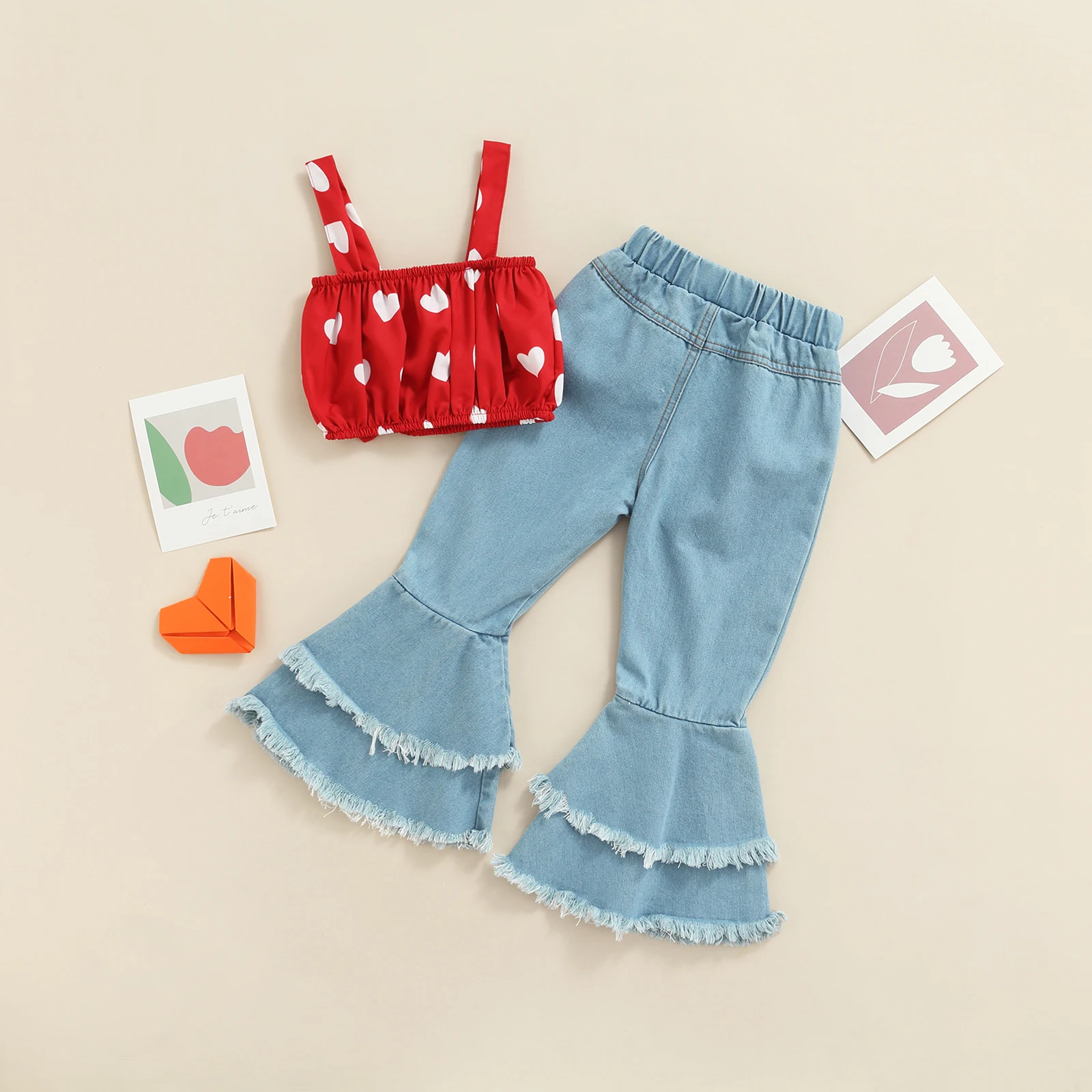 Повседневные наряды для малышей в стиле Дня Святого Валентина женская модель с