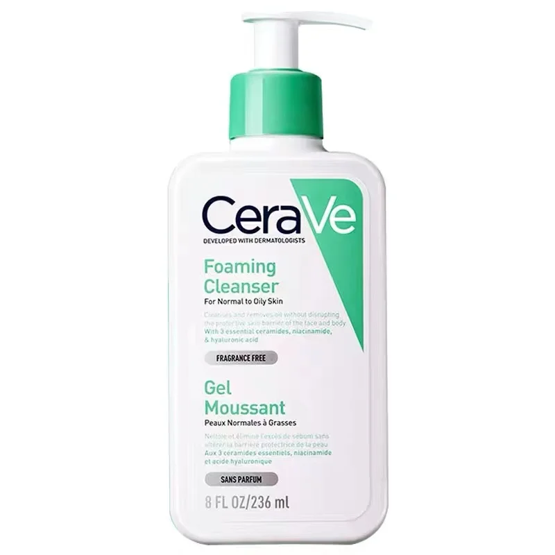 

Cerave foaming facial cleanser Normal and oily skin 236ml /473 ml cleans removes hyaluronic acid Niacinamide oil control