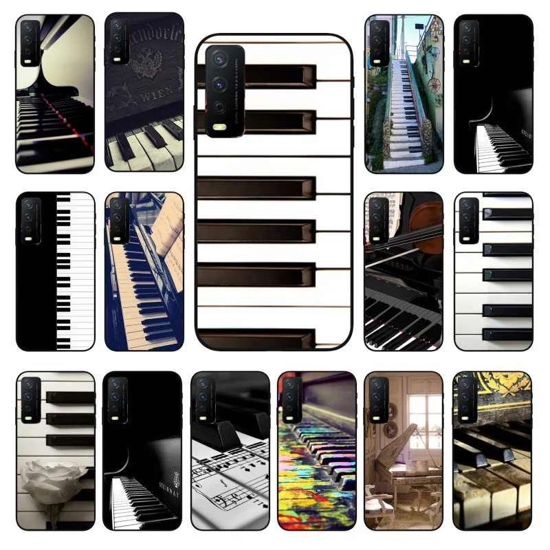 

Piano keys White and black design Phone Case for VIVO Y15s Y20 Y11 Y12 Y17 Y19 Y20S Y31 Y9s Y91 Y21 Y51 Y20i Y93 Y12S Y70