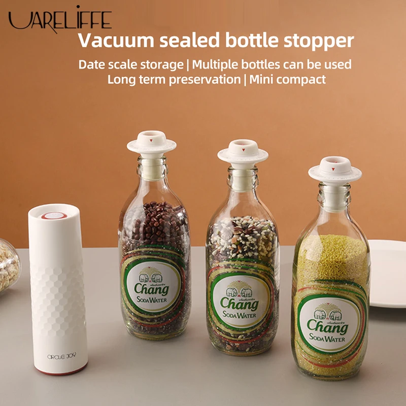 

Вакуумная пробка для вина Uareliffe с шкалой даты, Силиконовая пробка для бутылок, пробка для вина, пробка для вина, инструменты для кухни и бара