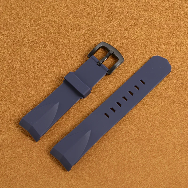 For Corum Admiral Cup Rubber Bracelet 22mm Watch Buckle Clasp Black Blue