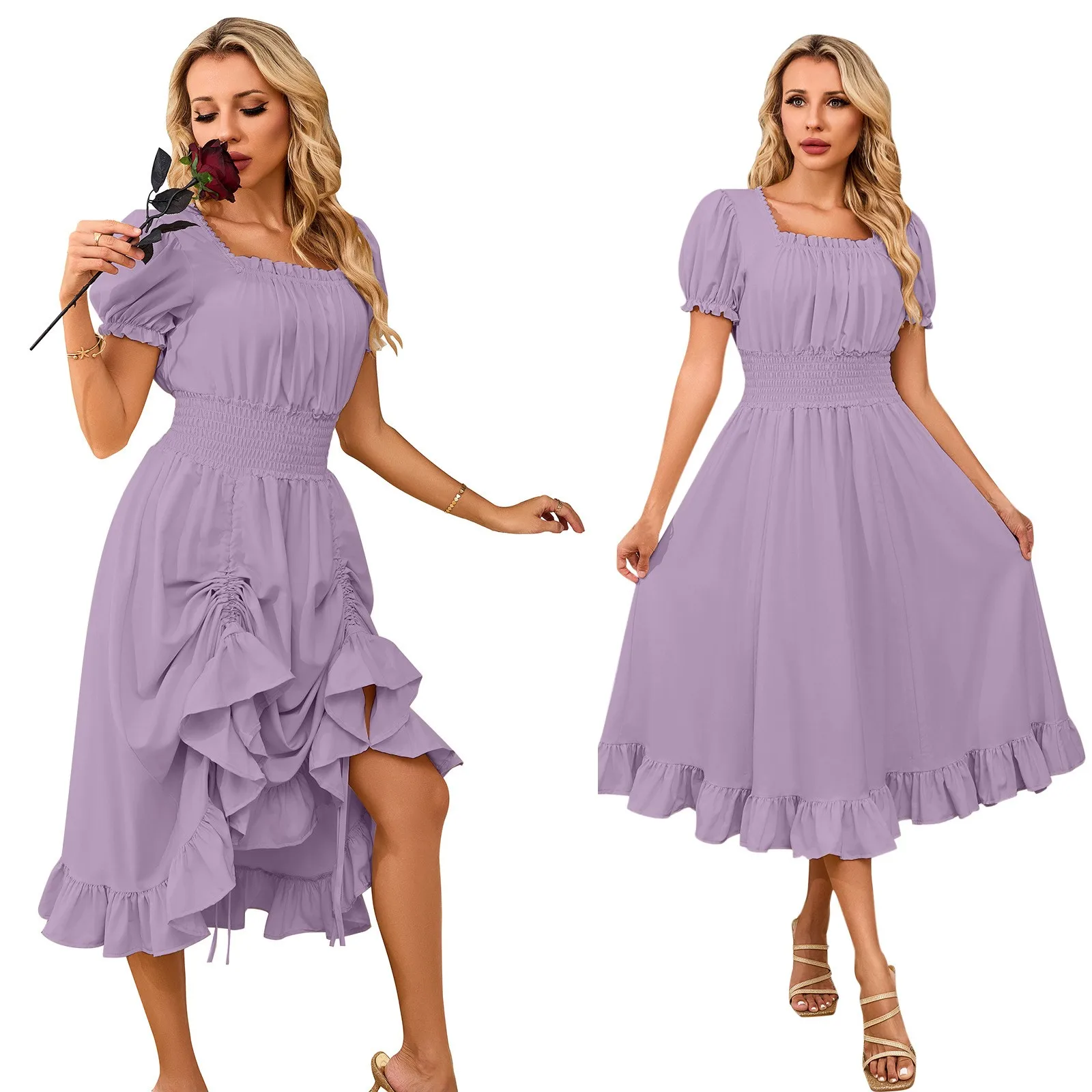 Женское платье однотонное с воротником одной линии сексуальный топ объемными