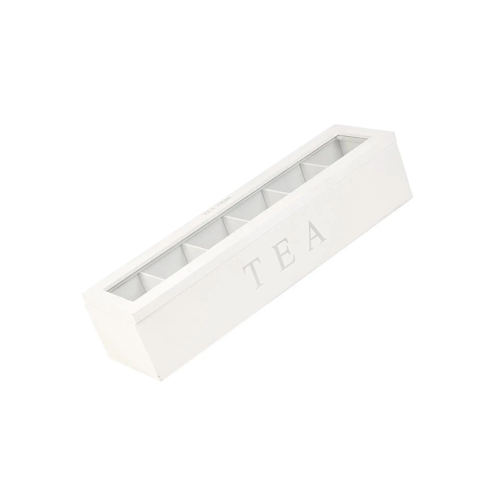 

Tea Box with Lid Coffee Bag Storage Holder & 6 Compartment Kitchen Organizer Black