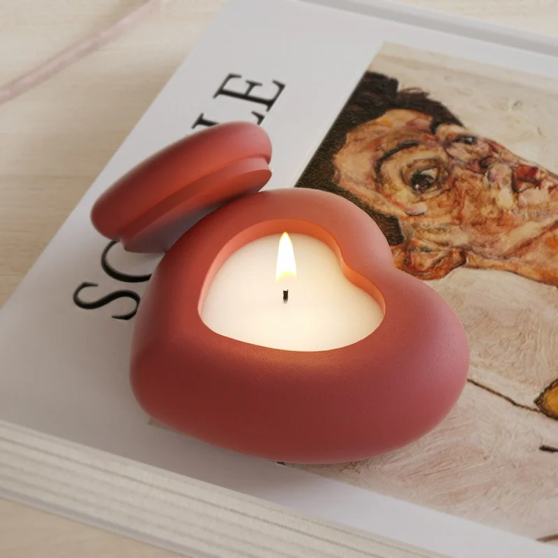 Баночка для свечей в форме сердца гипсовая силиконовая форма сделай сам коробка