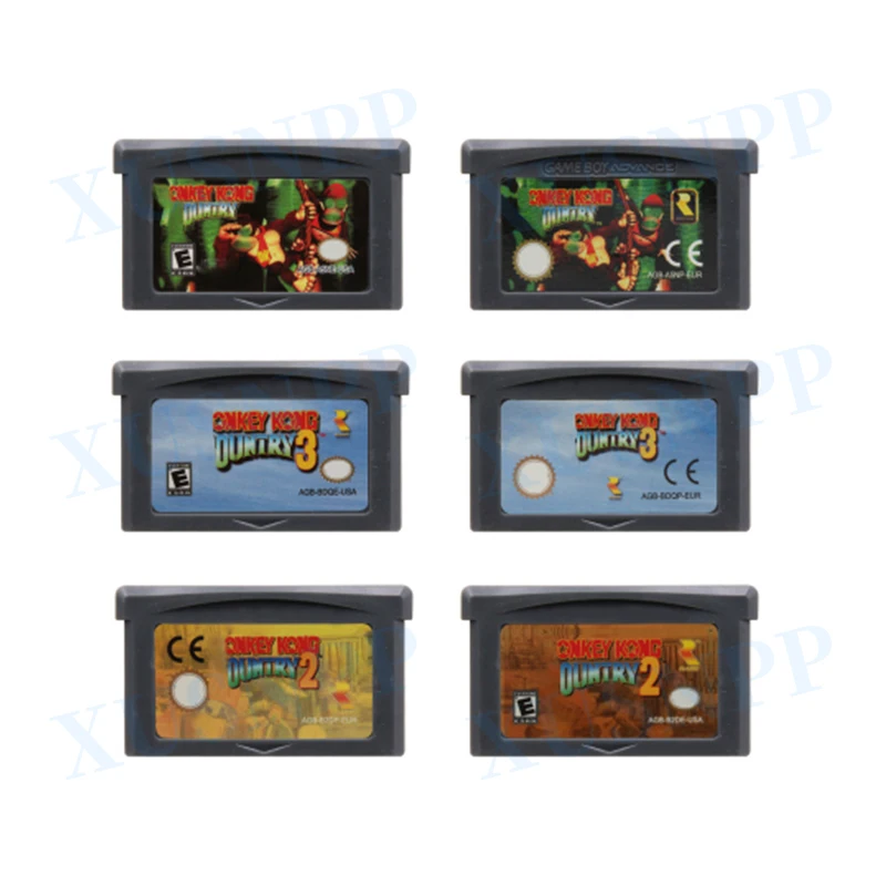 32-битные карты видеоигр XUSNPP GBA DS 2DS 3DS NDSL, карты памяти, чернильные картриджи Donke Kong Games Country Series США/ЕС