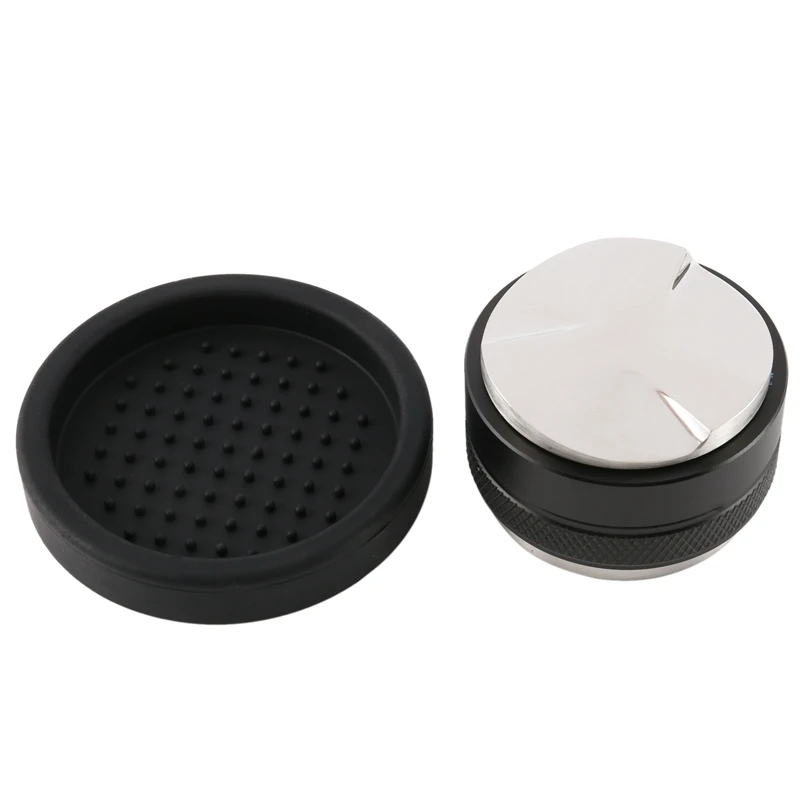 

51Mm Coffee Distributor & Tamper,51Mm For Delonghi Dedica Portafilter With Silicone Tamper Mat,Adjustable Depth