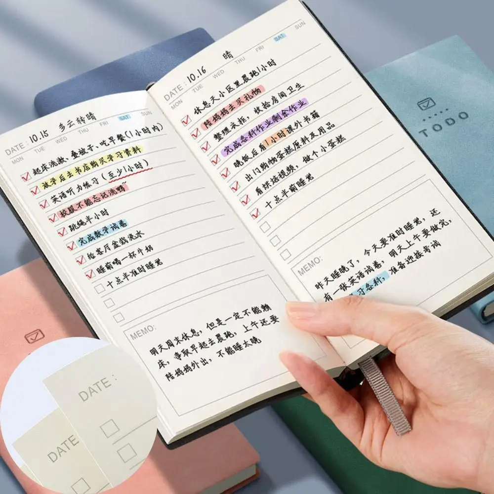 

98Sheets Writing Filling Notebook Kids Students Time Manager A6 To Do List Notepad Habit Cultivation Self Inspection Form