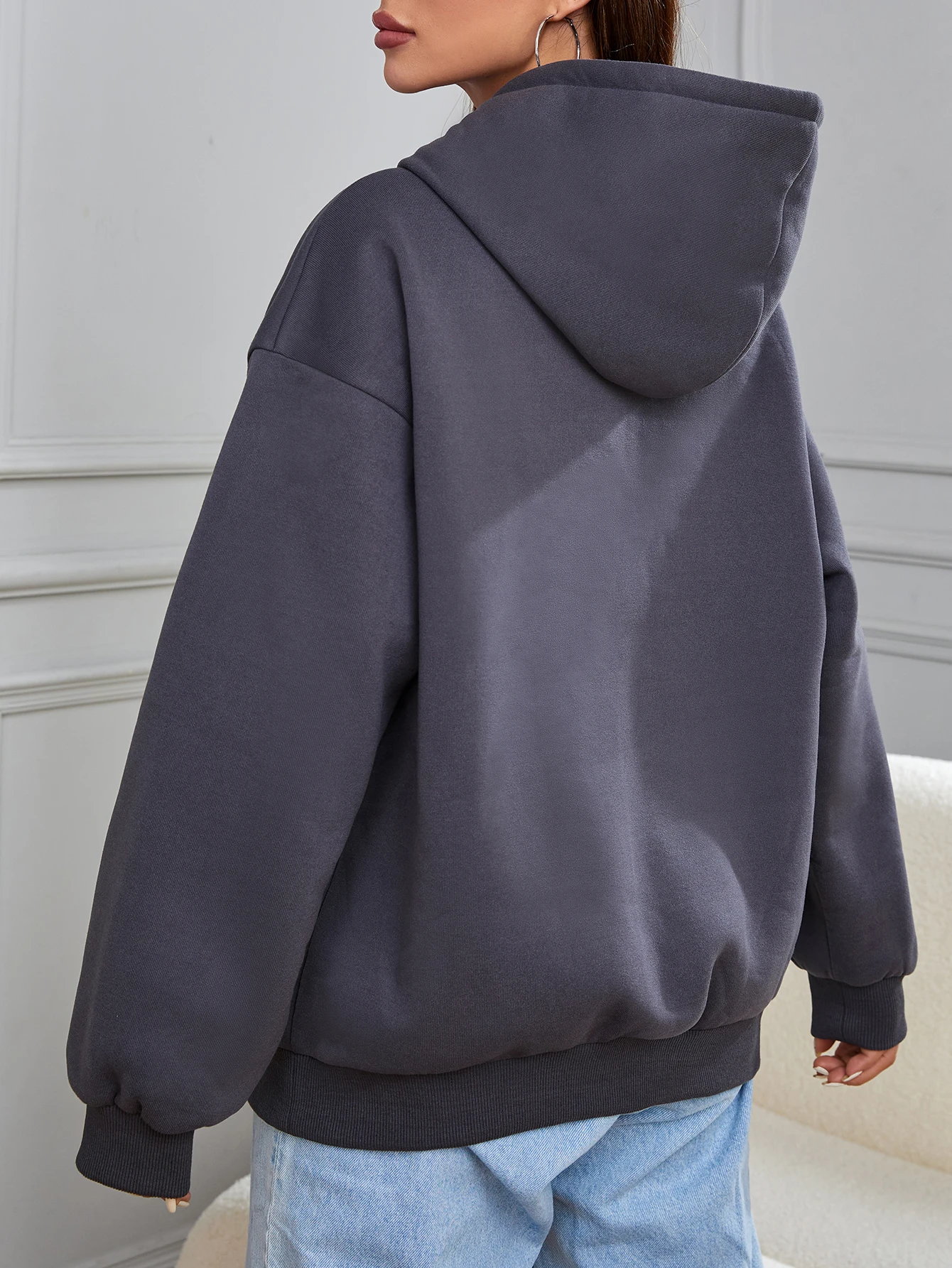 Женская повседневная толстовка с капюшоном на весну/осень повседневный стиль