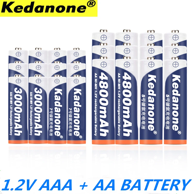 

2020 NEW 1.2V 4800mAh NI MH AA Rechargeable Batteries+AAA battery 3000 mAh Rechageable battery NI-MH 1.2 V AAA battery