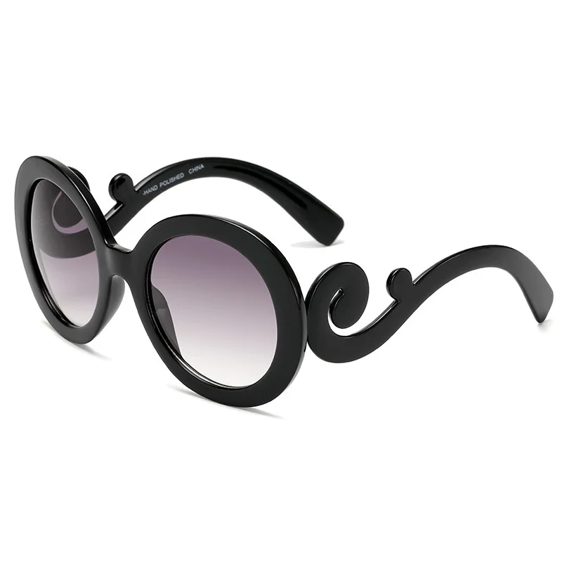 Big Oval Sunglasses Women Vintage Gradient Brand Designer Sun Glasses Retro 90s Ladies Oculos De Sol Black White Red