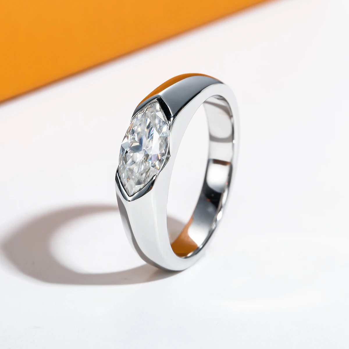 

1CT Marquise Cut D Color Moissanite Engagement Rings With GRA Solid 925 Sterling Silver Rings Jewelry Wholesale