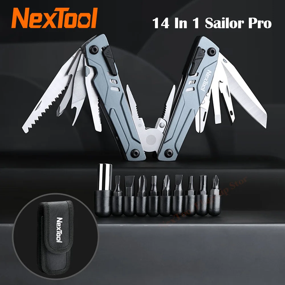 Фото NexTool 14 в 1, складные плоскогубцы Sailor Pro, многофункциональный карманный нож, инструменты, многофункциональные ручные инструменты, кабель, снаряжение для кемпинга, многофункциональные инструменты №1