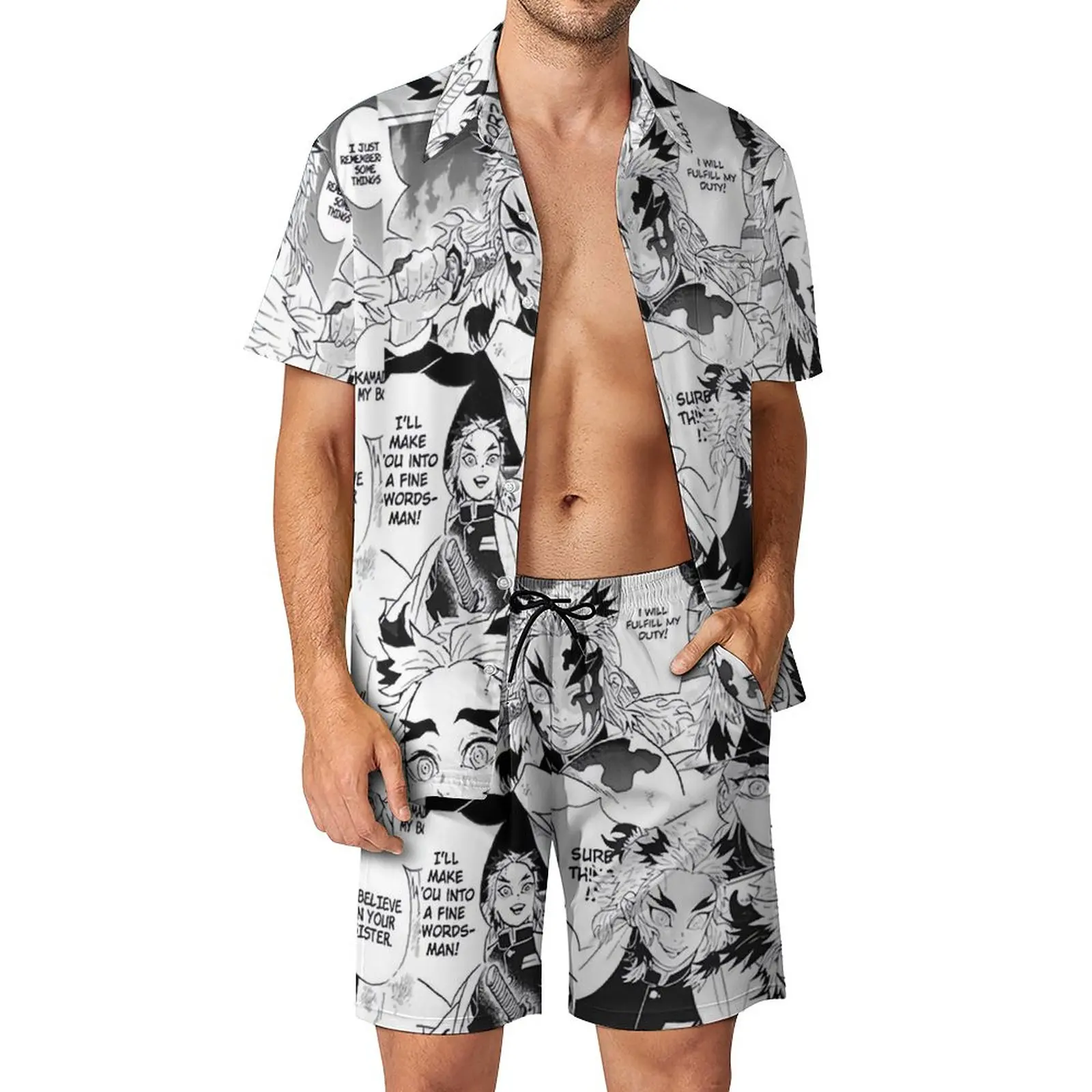

Костюм пляжный мужской с короткими рукавами и шортами, большого размера