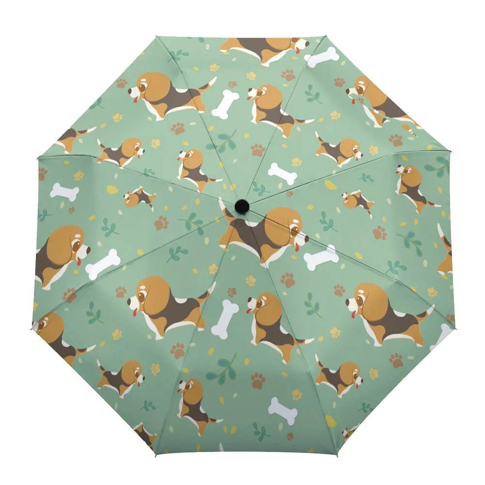 

Dog Pet Bone Cartoon Cute Windproof Umbrellas Travel Folding Umbrella for Female Male Eight Bone Automatic Printed Parasol