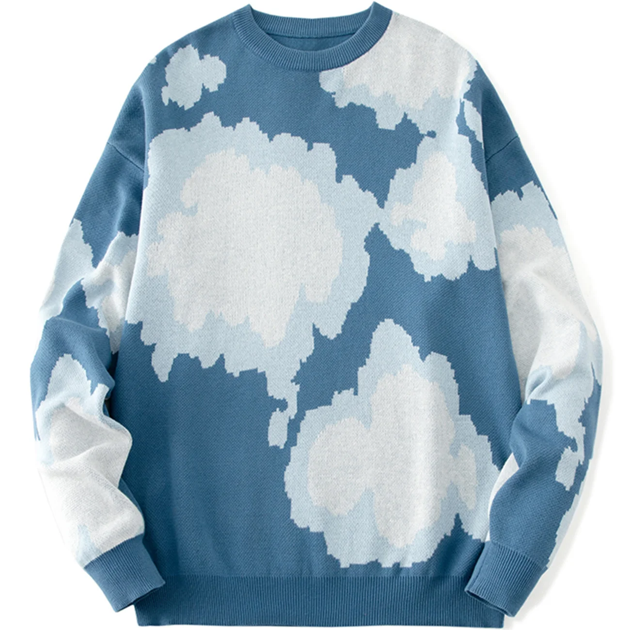 

KKAYCATE Harajuku Autumn Winter Sweaters Irregular Clouds Knitted Sweater Pullover Men Streetwear Fashion Loose Casual Knitwear