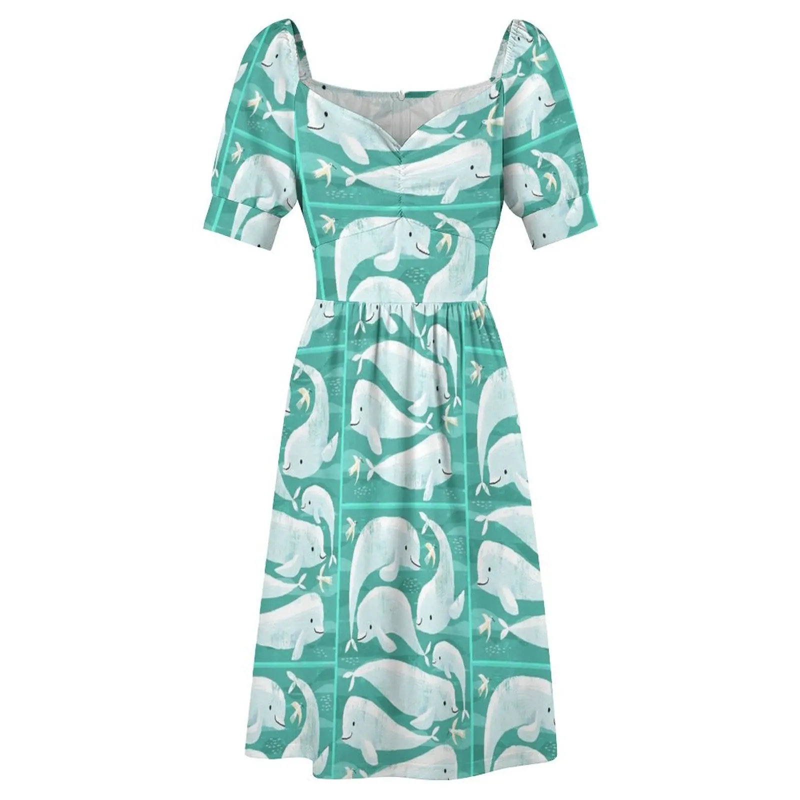 Белуга Киты! Платье с короткими рукавами фиолетовое платье летние платья женские