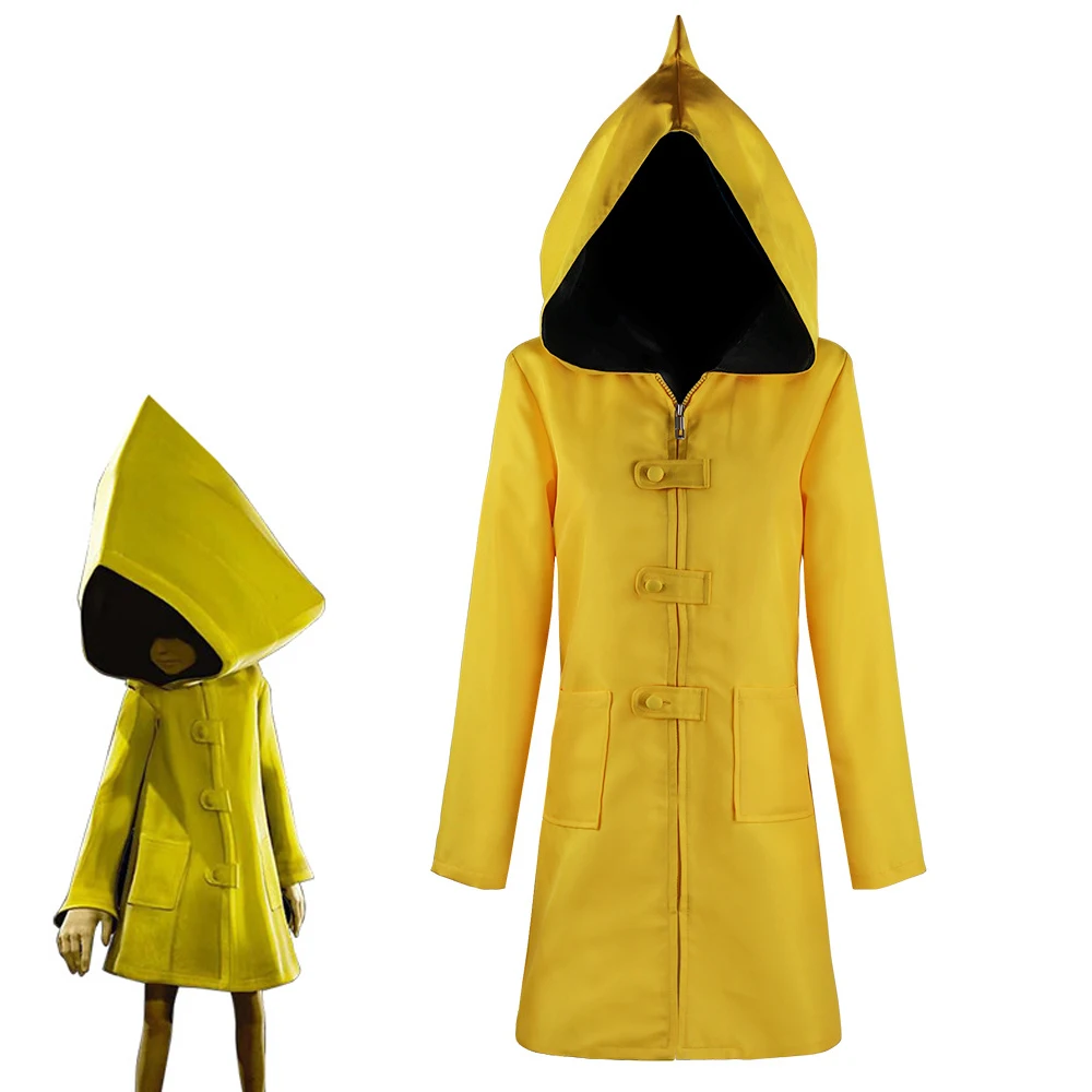 

Little Nightmares Six Cosplay Costume Yellow Raincoat Jacket Game Role Play Uniform Halloween Christmas Carnival Full Set
