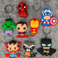 new disney marvel cartoon keychain iron man spiderman hulk thor captain america thor keychain pendant bag accessories keychain