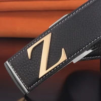 high quality 3 8cm wide luxury designer mens casual belt letter z slide buckle designer belt mens full grain leather