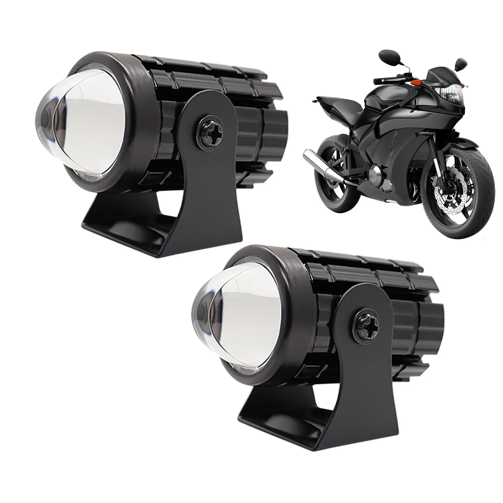 

Дополнительные лампы для мотоцикла 2 шт., 60 Вт, 6000 К, точечный луч, круглая Светодиодная рабочая лампа с янтарным белым проектором светильник ...