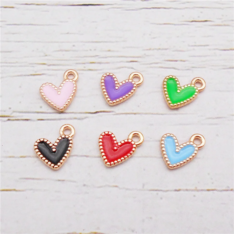 

Julie Wang 12PCS Tiny Enamel Heart Shpae Charms Mixed Colors Alloy Pendant For Necklace Bracelet Jewelry Making Accessory