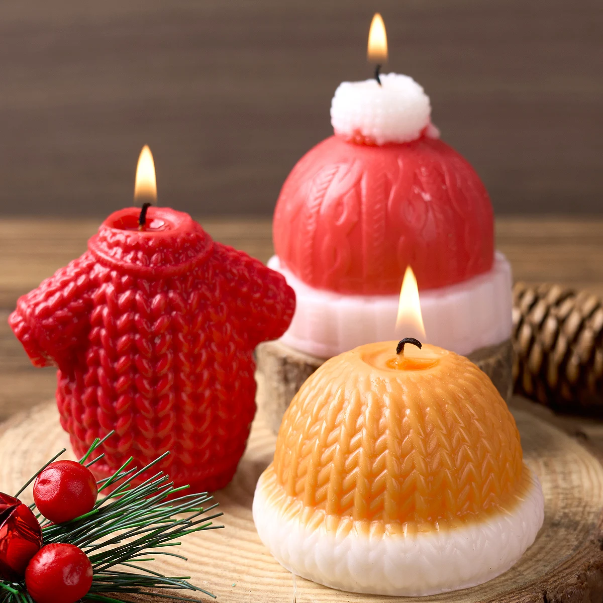 Силиконовая форма для вязаных свитеров и свечей рождественские украшения сделай