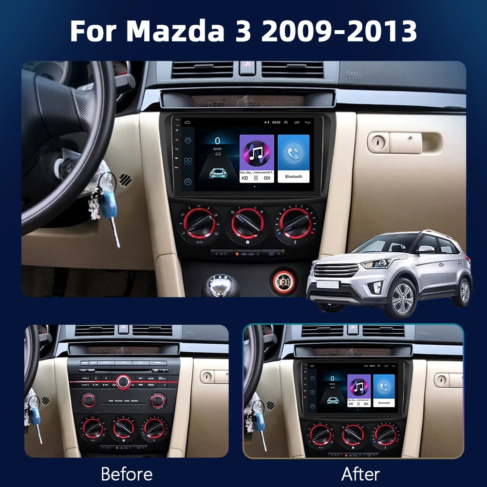 4G Carplay Auto For Mazda 3 2004 - 2013 Android 10 скачать радио мультимедийный проигрыватель 2 din GPS