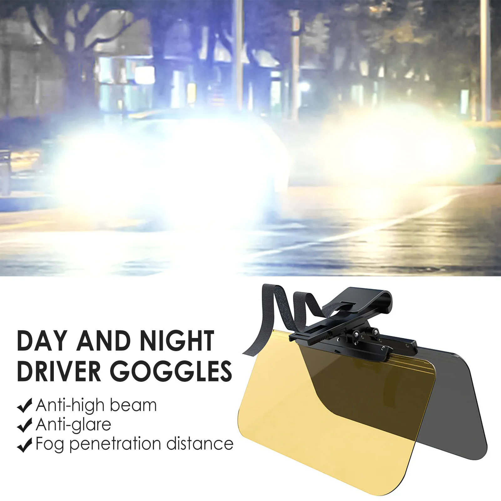 

Car Sun Visor Anti-Glare Blockers UV Fold Flip Down HD Clear View Sunshade 2 In 1 Sun Visor Extender For Cars Sun Blocker