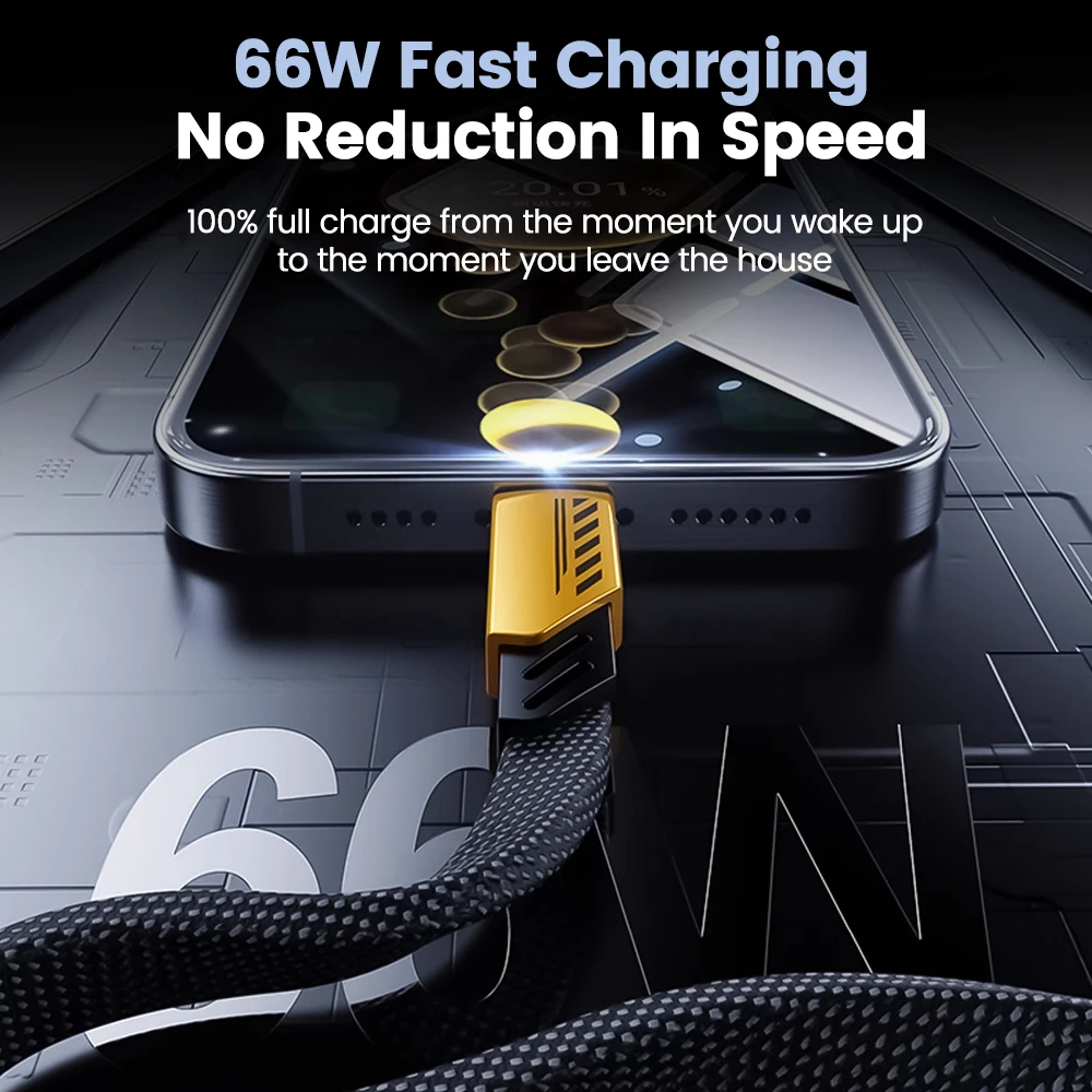 Кабель для быстрой зарядки и передачи данных 6 А 3 в 1