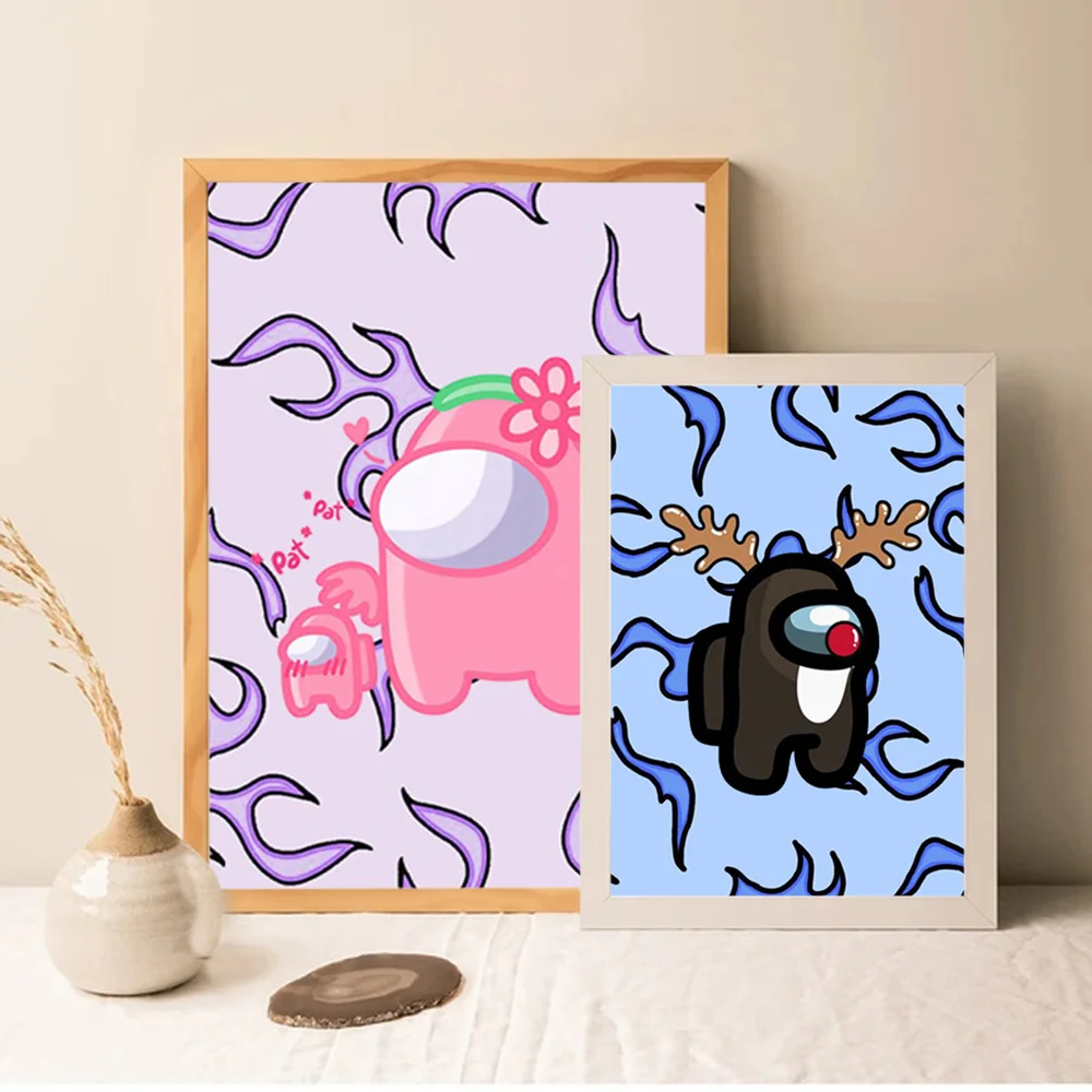 A-Among-Uss-flame Good Quality Prints And Posters Waterproof Paper Sticker Coffee House Bar Wall Stickers