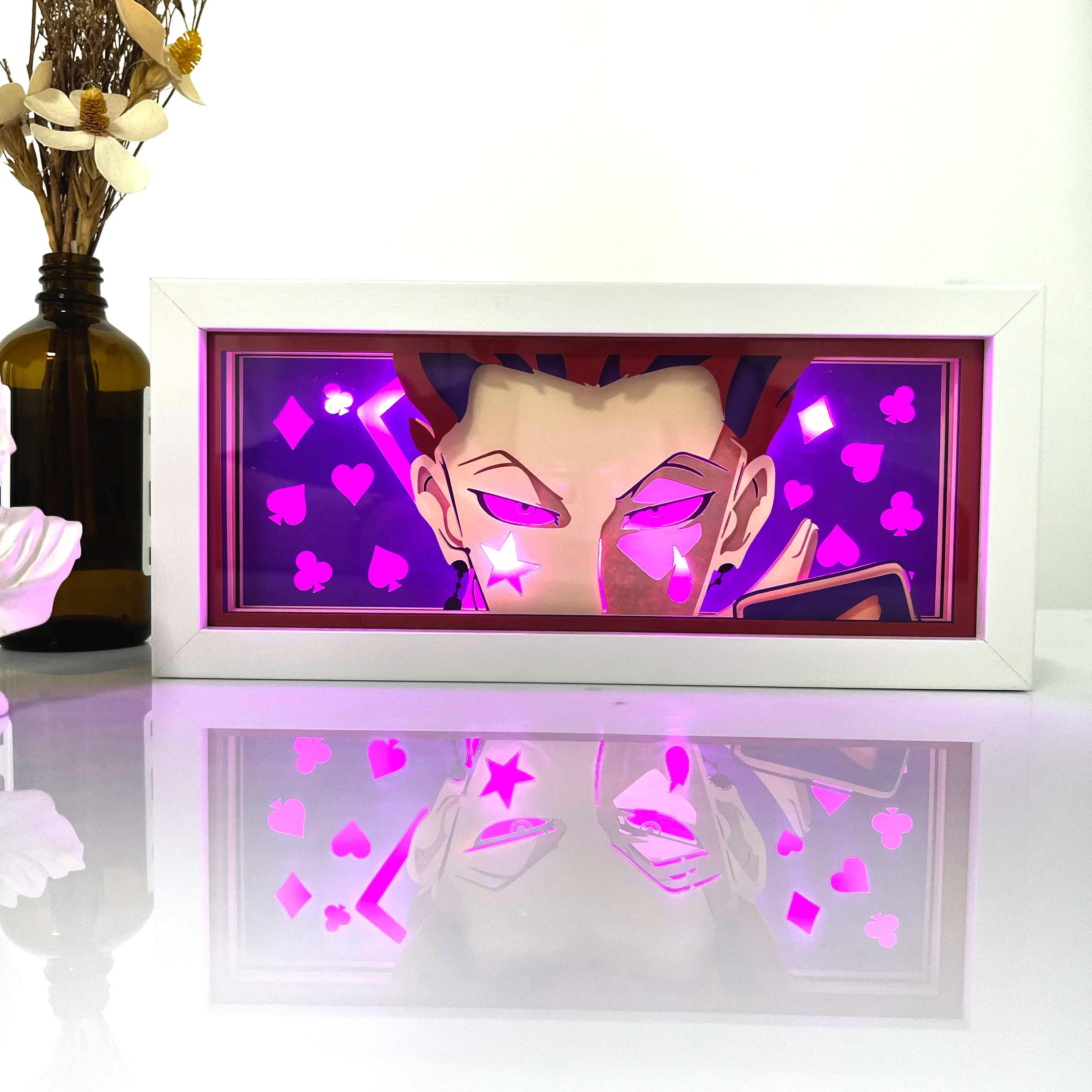 

LED Anime Light Box BirthdayGift Nightlight Home Aesthetic Decoration 3d Manga Laser Paper Carving Bedroom Decoration Party Lamp