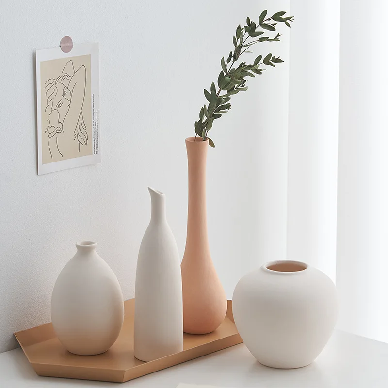 

Nordic ins Minimalism Home Decor small vase ceramic vases for decoration coffee table Dried Flower vase dining table decorative