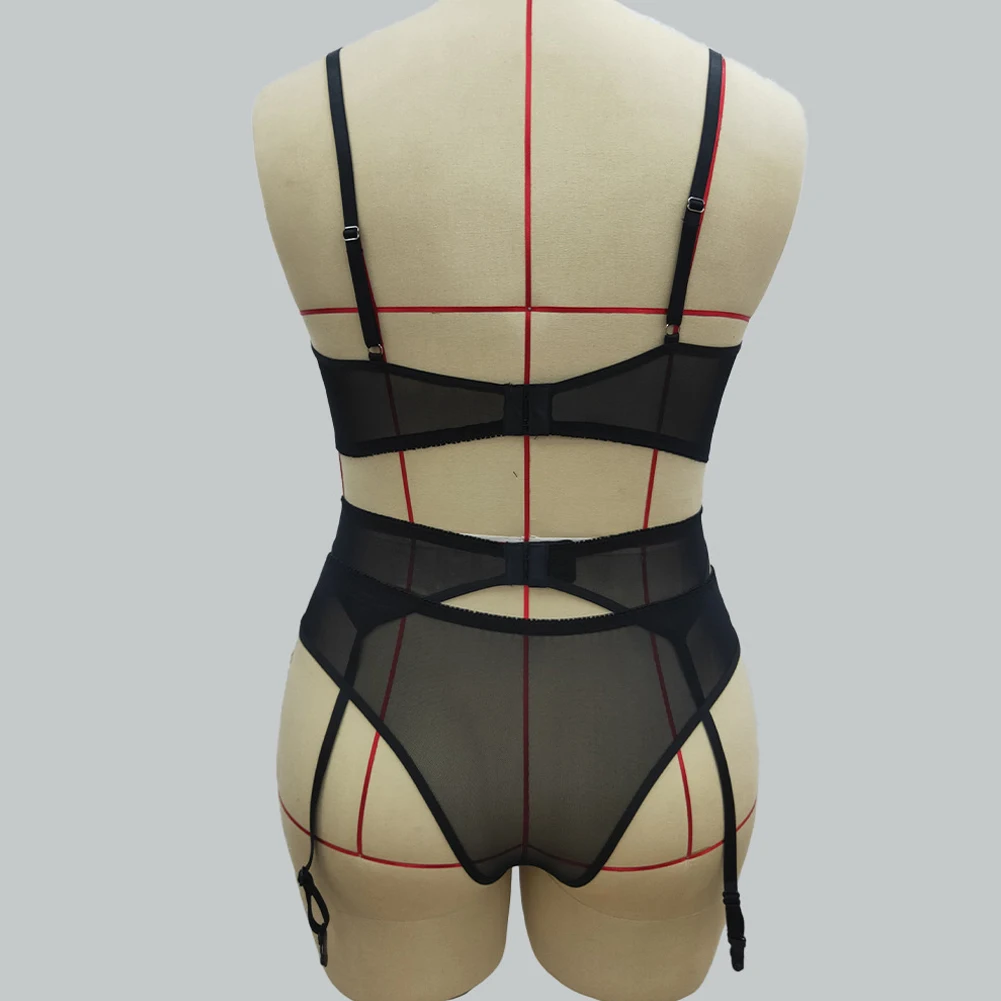 

Абсолютно новое женское сексуальное кружевное нижнее белье XL ~ 4XL, нижнее белье с глубоким вырезом без косточек, Комплект трусиков, мягкий и ...