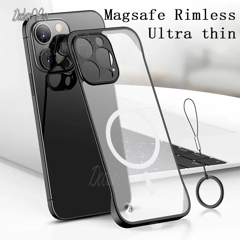 

DECLAREYAO Ultra Slim Hard Frosted Coque For Apple iPhone 15 Pro Max Plus Phone Case Matte Back Cover Rimless MagSafe Soft Edge